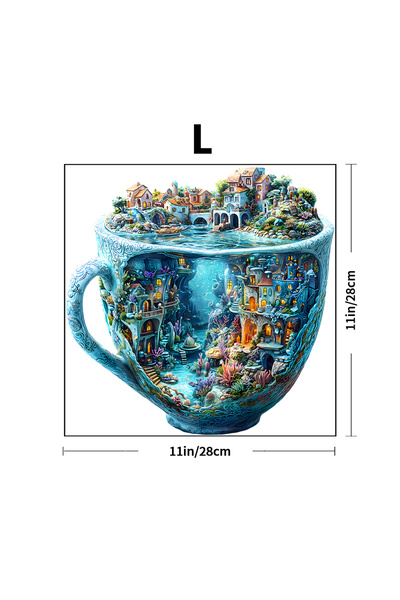 Choice Z250-L Exquisite Wooden Puzzle: Whimsical Teacup Village as Unique Han...