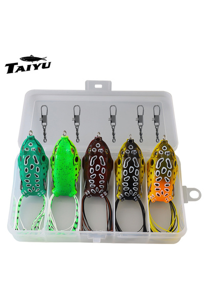 Choice مجموعة طُعم صيد الأسماك TAIYU Weedless Topwater Frogue مكونة من 5 قطع،...