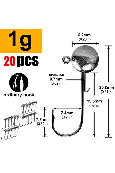 Choice خطافات صيد برأس جيج، وزن 1 غرام، 2 غرام، 3 غرام، 5 غرام، 7 غرام، 10 غر...