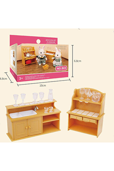 Choice B03 Forest Family Reindeer Rabbit Panda Animal Simulation Dollhouse Fu...