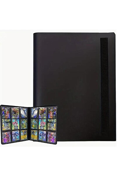 choice2 مجلدات سوداء بأربعة أقسام، تتسع لـ 160/360/480 بطاقة، لحفظ بطاقات ألع...