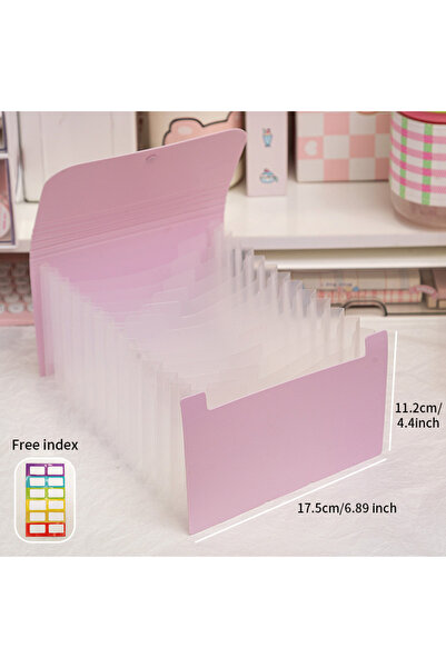 Choice حقيبة تخزين متعددة الطبقات، وردية اللون، مقاس A6، ذات 12 طبقة، بسعة كب...