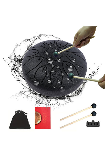 Choice طبلة مطر سوداء من دوزلي، 11 نغمة، 6 بوصات، للاستخدام الخارجي في الحديق...