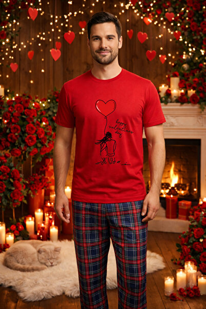 MVRDAR Men's cotton pajama set Valentine's Day Collection, Dragobete