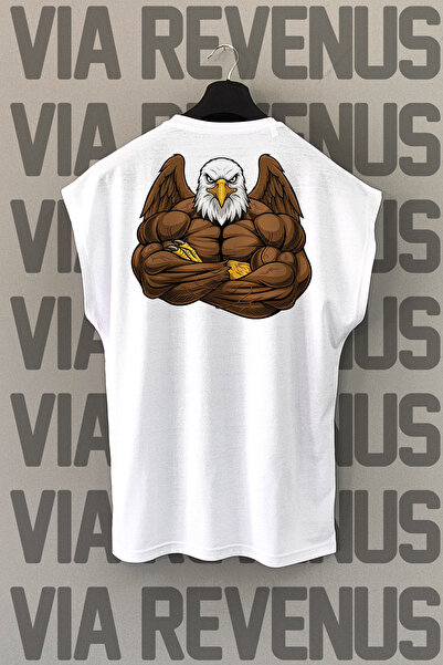 Vordevia Gym Eagle Sırt cu imprimeu Sıraze Mătăsii de sport cu mâneci bumbac ...