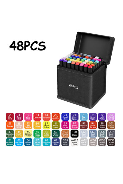 Choice 48 Colors 24/48/80/120/168/262 Colors Professional Drawing Markers Dua...