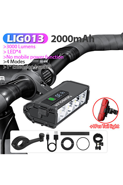 Choice مصباح دراجة أمامي LIG013 305، بقوة 10000 لومن، وبطارية 10000 مللي أمبي...