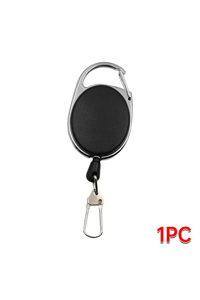 Choice حامل بطاقة هوية قابل للسحب، أسود اللون، قطعة واحدة، سلسلة مفاتيح، لفاف...