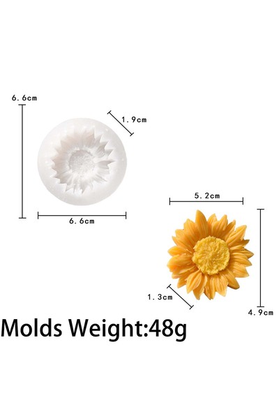 Choice قالب سيليكون على شكل زهرة عباد الشمس لصنع الشموع، اصنع بنفسك صابونًا ع...