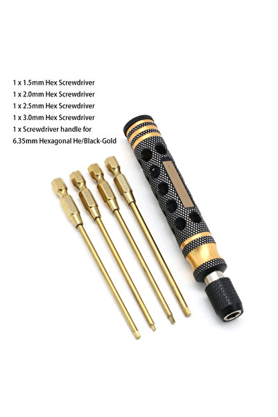 Choice F Type 4 in 1 Hexagon Screwdriver 1.5 2.0 2.5 3.0mm 6.35mm Quick Chang...