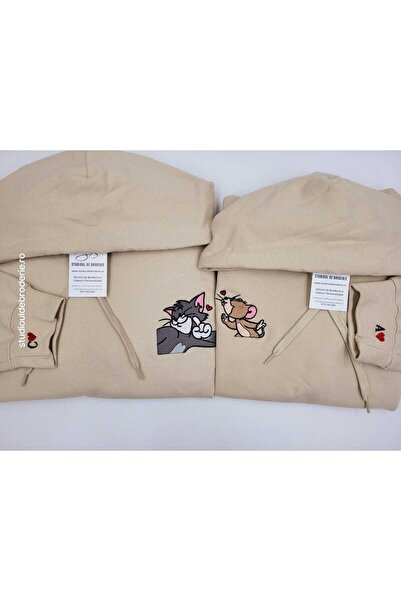 Studioul de Broderie Hanorace personalizate pentru cupluri „Tom și Jerry”, ca...