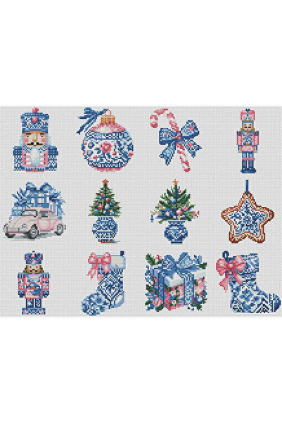 Choice 11CTCC-048 12Pcs Cross Stitch Christmas 11Ct Printed Fabric Embroidery...