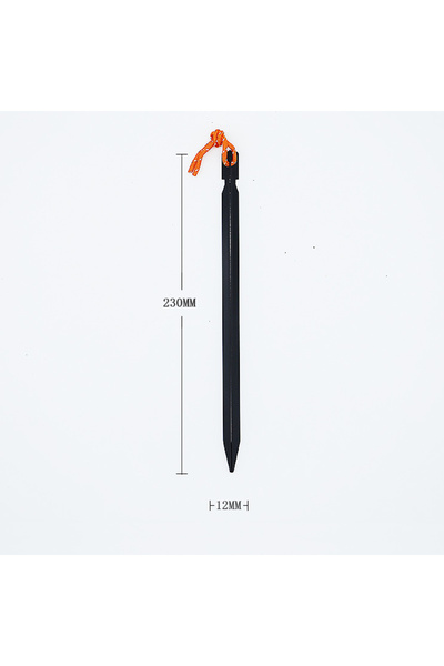 Choice مجموعة من 6 أوتاد خيمة من سبائك الألومنيوم، سوداء اللون، بطول 23 سم، ت...