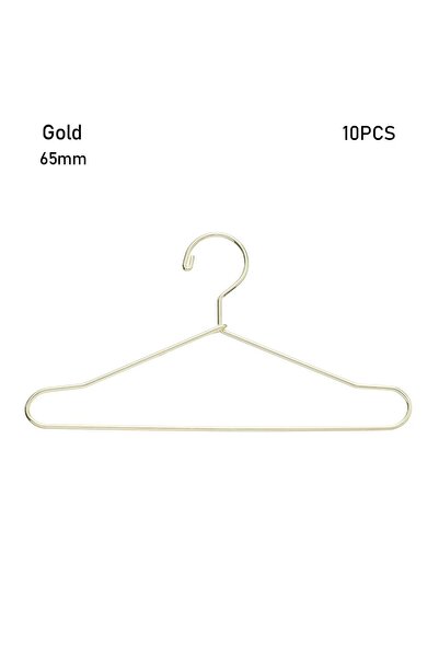 Choice gold-65mm 10Pcs Cute Mini Hangers Metal Doll Dress Clothes Stand for O...