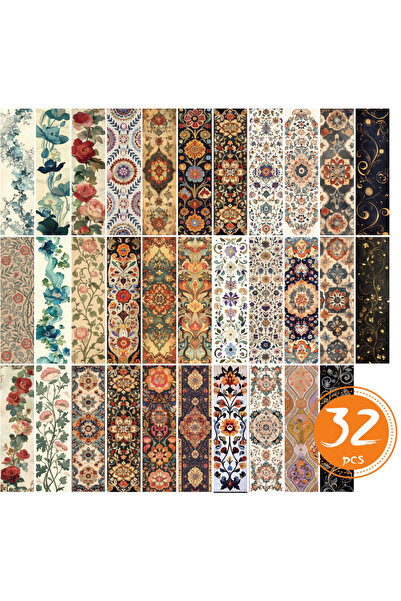 Choice مجموعة من 32 قطعة من فواصل الكتب الكلاسيكية الزهرية ذات الألوان المتنو...