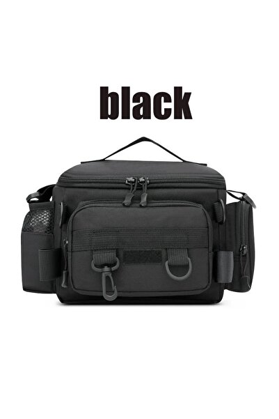 Choice حقيبة ظهر رجالية سوداء YJ10 لصيد الأسماك، حقيبة أدوات، حقيبة كتف، حقائ...