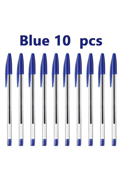 Choice Blue 10pcs 50/100Pcs Ballpoint Pens 1.0mm Blue Black Plastic Ball Poin...