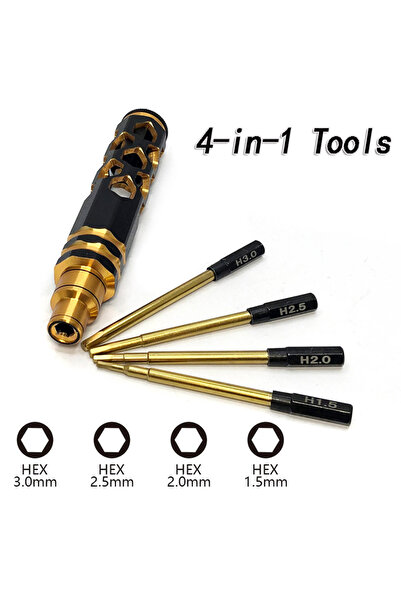 Choice مجموعة مفكات سداسية 4 في 1، مقاسات 1.5 مم، 2.0 مم، 2.5 مم، 3.0 مم، أدا...