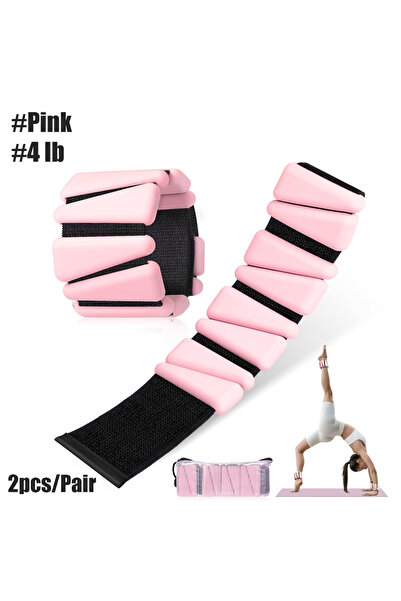 Choice pink-4b 1pair 2-4lbs Adjustable Wrist Ankle Weights - Silicone Strengt...