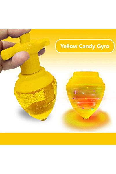 Choice لعبة دوارة صفراء على شكل حلوى مزودة بإضاءة رائعة وجهاز إرسال مدمج لدور...
