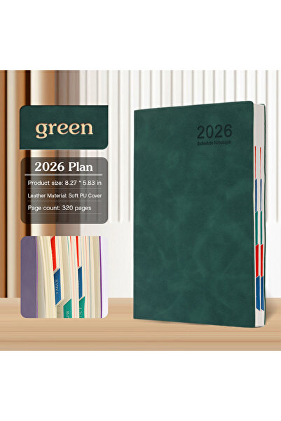 Choice A5 green 2026 A5 – 365-Day Daily & Weekly Schedule Notebook, Portable ...