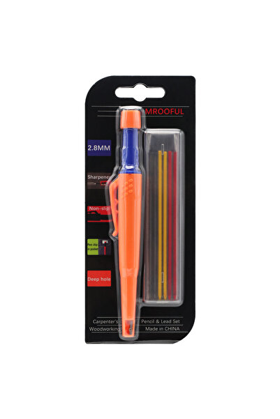 Choice مجموعة أقلام رصاص وبطاقات نجارة برتقالية اللون، لتحديد الثقوب العميقة ...