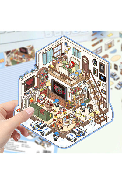 choice2 WHITE Cartoon Scenery Gothic Castle Stickers Miniature World 3D House...