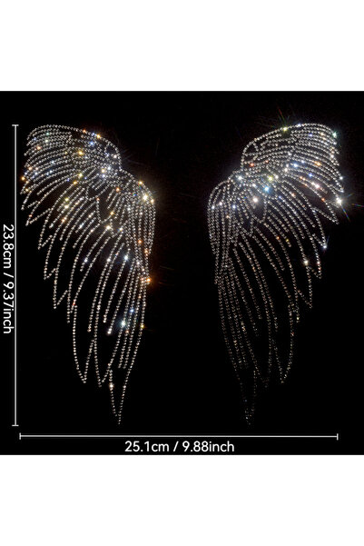 Choice 1pc 8755 Sparkling Angel Wing Rhinestone Iron-On Transfers for Apparel...