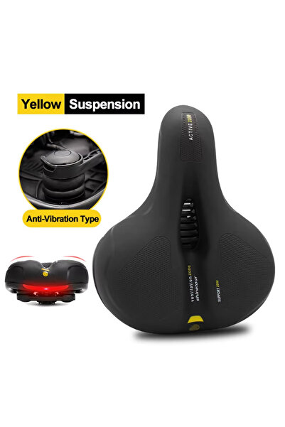 Choice سرج دراجة هوائية أصفر اللون، مجوف، يسمح بمرور الهواء، مناسب للرجال وال...