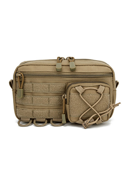 Choice حقيبة إدارة أفقية تكتيكية بلون بني فاتح بنظام مولي مع رباط أمامي، حقيب...