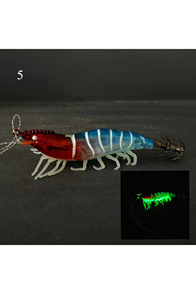 Choice قطعة واحدة - روبيان - 5 قطع من أكيبيك، طعم صيد روبيان صناعي، طعم روبيا...