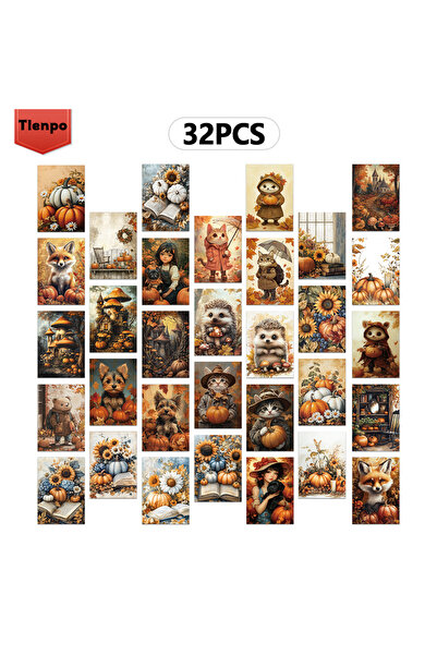 Choice ٣٢ قطعة شفافة، إصدار محدود للخريف، بطاقة بريدية لموسم الحصاد، بطاقة بر...