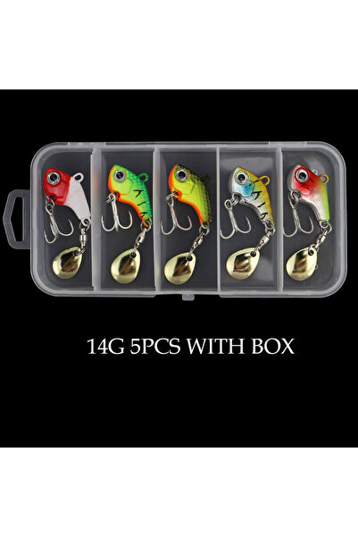 Choice 14 غرام - مع علبة، 5 قطع/علبة، طعم صيد معدني صغير هزاز مع ملعقة، 5 غرا...