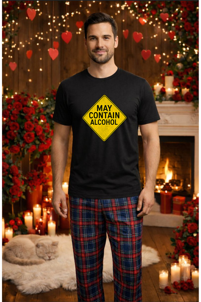 MVRDAR Σετ ανδρικής βαμβακερής πιτζάμας για την Ημέρα του Αγίου Βαλεντίνου, D...