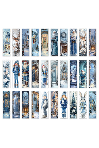 Choice مجموعة متنوعة الألوان من 32 قطعة، فاصل كتاب أزرق لعيد الميلاد، مناسب ل...