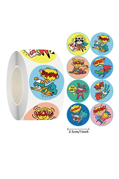 Choice1 1inch-500pcs 50-500pcs 1inch Round Cartoon Animal Stickers for Kids T...