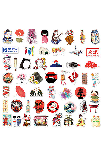 Choice ٥٠ قطعة من ملصقات عناصر ثقافية من طوكيو، اليابان، برسومات جرافيتي، منا...