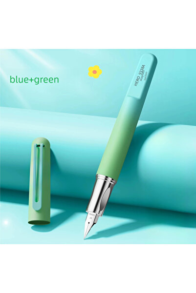 Choice قلم حبر هيرو 9338A أزرق مخضر 0.38 مم، غطاء مغناطيسي متدرج الألوان، مثا...
