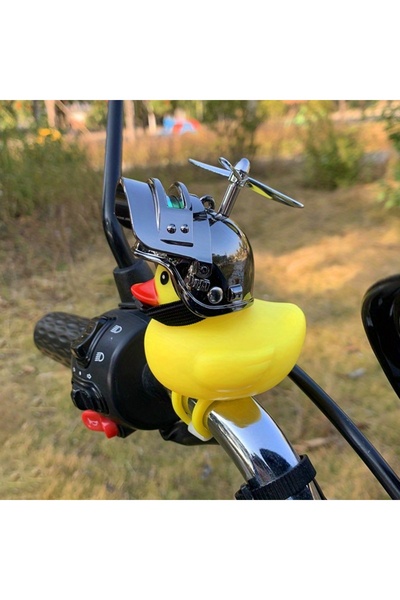 Choice Black Yellow Cute Duck Bike Bell with Propeller Helmet Bicycle Horn Da...