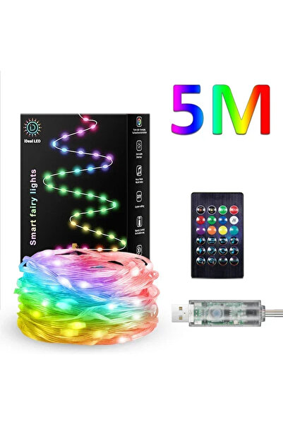 Choice 5M DIY RGBIC Smart String Lights USB Powered Bluetooth Remote Control ...