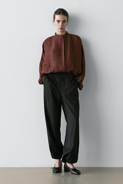 Massimo Dutti Linen blend bomber jacket