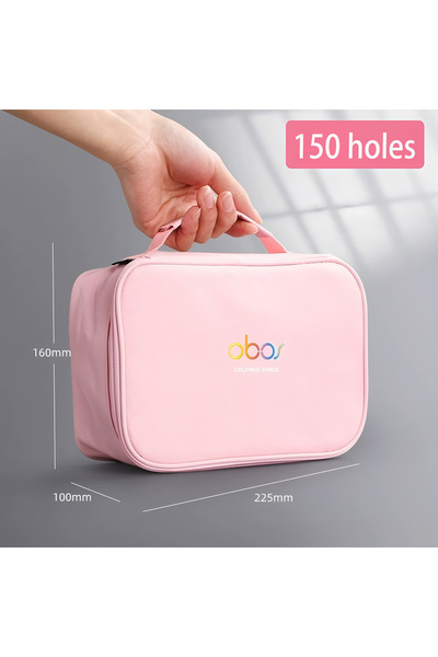 Choice قلم رصاص من قماش أكسفورد وردي اللون، 150 ثقبًا، 48/72/120/150/200 ثقبً...