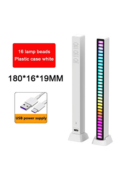 Choice 16LED White USB RGB LED Strip Light Music Sound Control Pickup Rhythm ...