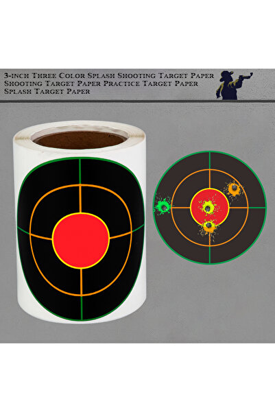 Choice 01143 ١٠٠ قطعة من ورق أهداف الرماية ثلاثي الألوان مقاس ٣ بوصات، ورق أه...