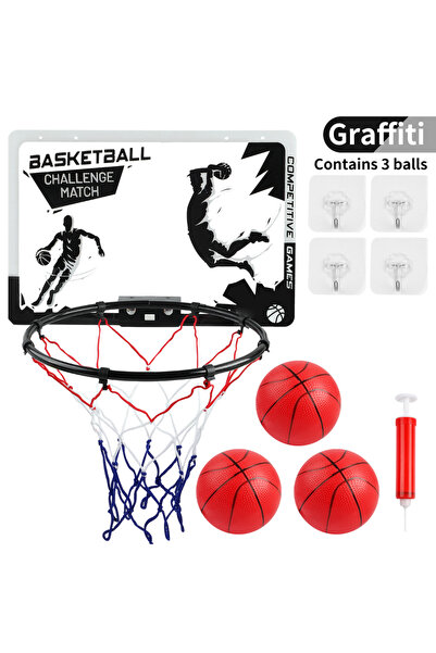 Choice طوق كرة سلة معدني مزين برسومات جرافيتي، حلقة كرة سلة معدنية، طوق كرة س...