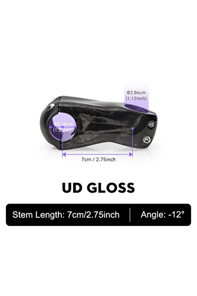 Choice Gloss-Angle 12-70mm TOSEEK Carbon Stem12Degree Mountain Bike Stem 31.8...