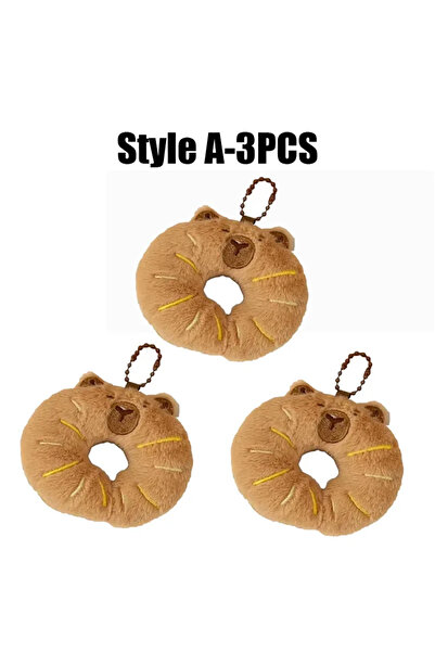 Choice 140331-Style A-3PCS Cartoon Capybara Pendant Decoration Soft Plush Bre...