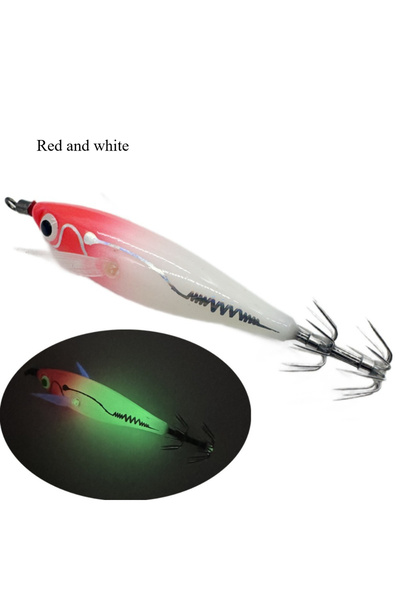 Choice رأس صنارة صيد الحبار من Ackibbik، أحمر وأبيض، قطعة واحدة، 8 سم/3.14 بو...