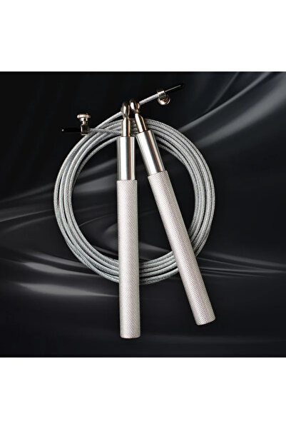 Choice حبل قفز كروسفت رمادي فاتح، احترافي، مزود بمحامل سرعة، معدات تدريب لياق...