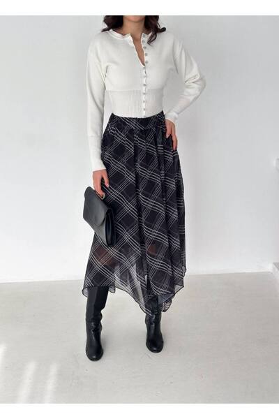 Noa&Noa Asymmetric cut chiffon skirt